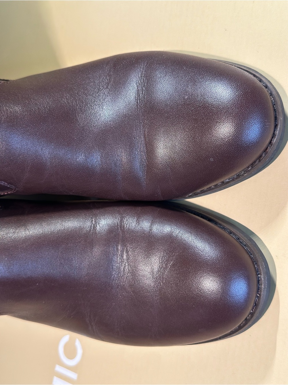 Michael Kors Fulton Harness Brown Leather Tall Riding Boots Gold MK Logo Sz 6 - Picture 5 of 8